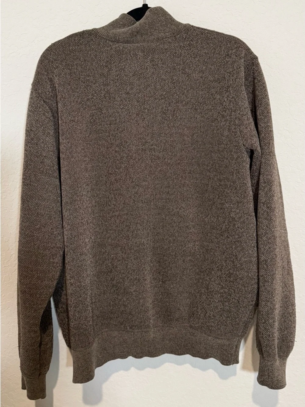 Kensington Eastside Brown Knit Full Zip Sweater Men’s Mock Neck Pockets size XL